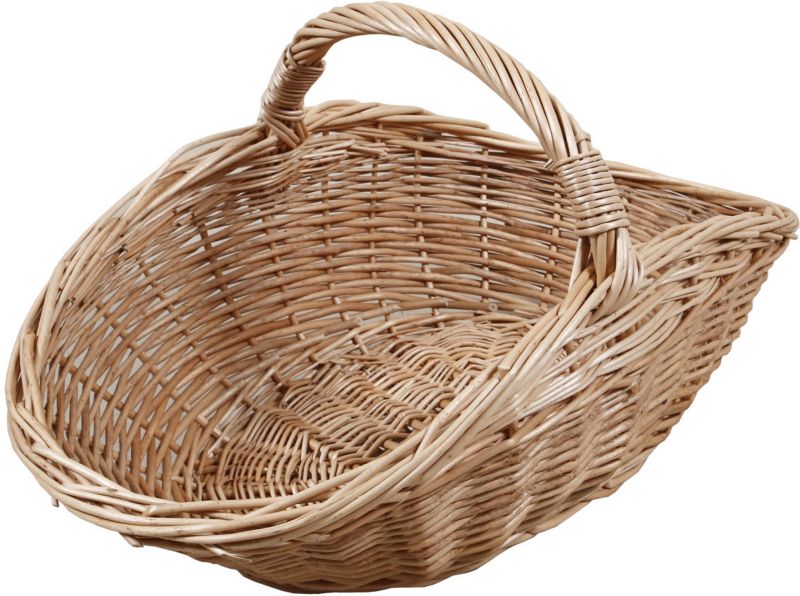 Kosz wiklinowy na drewno Parkanex owalny jasny