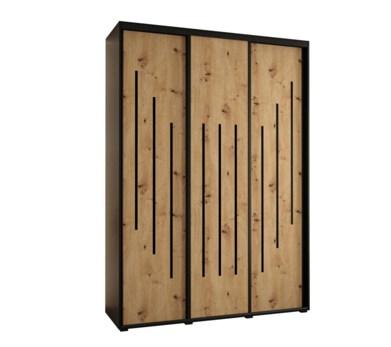 Szafa przesuwna Abiks DAVOS 8 wysoka szer.180cm gł.45cm czarny/artisan/czarny 1szt.