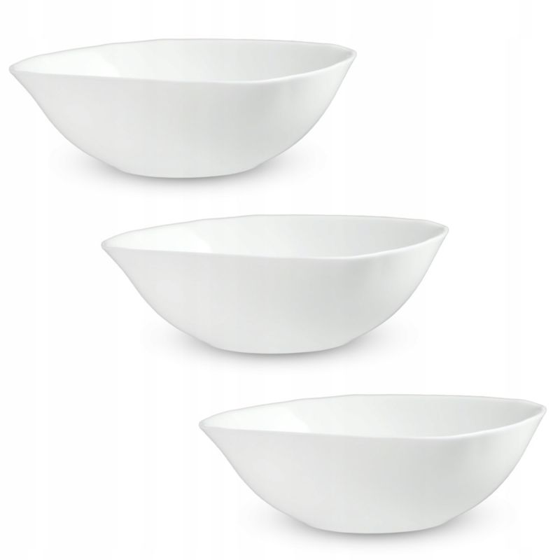 Salaterki KADAX Szklane Białe Do Zupy Przekąsek 19cm 3szt