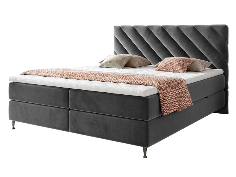 Łóżko kontynentalne MIRJAN 24 Enzo 180x200 stalowy szary 1 szt.