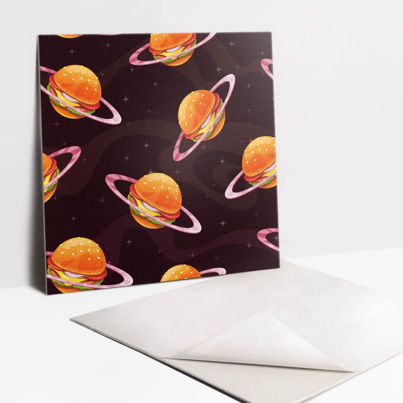 Kafelki samoprzylepne Tulup 30x30 cm Hamburgerowe planety 9 szt.