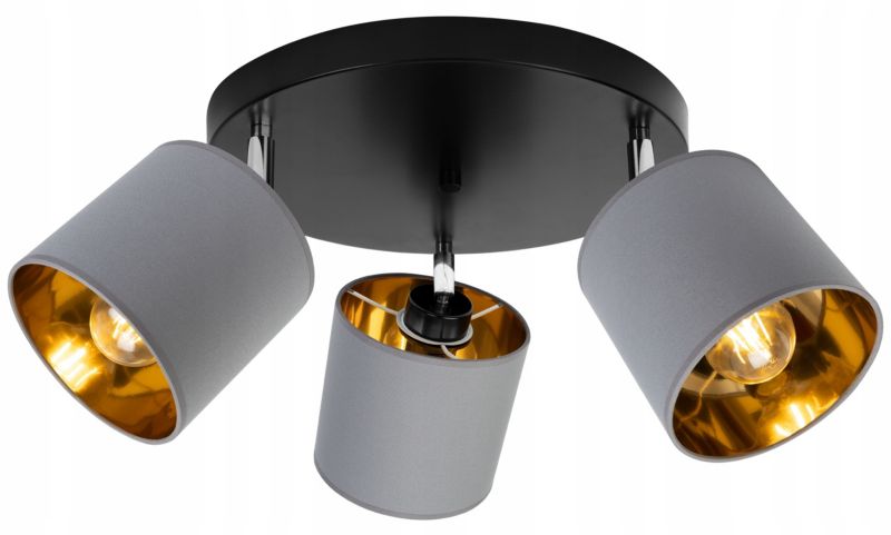 Lampa sufitowa wisząca kinkiet Light Home LH Gama 3x E27 60W szary/złoty 1szt.