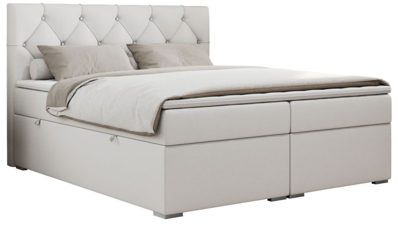 Łóżko kontynentalne MKS Meble ALDA 120x200 H3 biały ekoskóra 1szt.