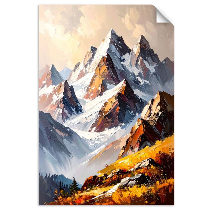 Naklejka na ścianę do salonu sypialni Feeby Krajobraz górski zimą 80x120cm 1szt