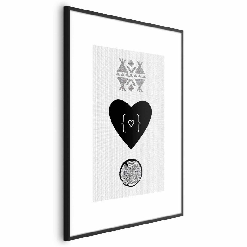 Plakat Artgeist Serce i pień 21x30 cm z ramą czarną 1 szt