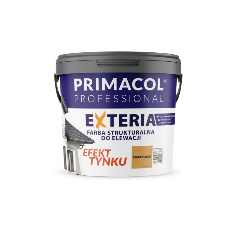 Elewacyjna farba strukturalna Exteria Primacol, fasadowa, kolor brzoskwiniowy, 4,5l, 1 szt.