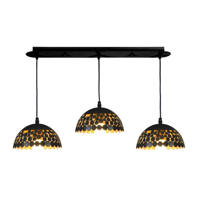 Lampa wisząca Milagro Lisa 1365 czarno-złota szerokość 70 cm 3xE27 x 60W 1 szt.
