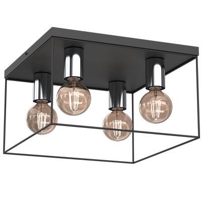 Lampa sufitowa wisząca Luminex Homen 1186 czarny mat-chromowana nowoczesna 4xE27 x 15W 1 szt.