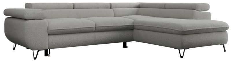 Narożnik MKS Meble PETER L strona prawa Jasnoszary boucle 1szt.