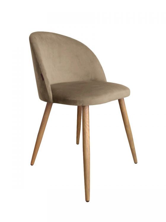 Krzesło CLAUDINE 2 VELVET beżowe/dąb ATOS 1 szt.