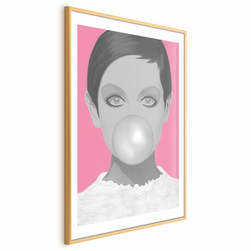 Plakat Artgeist Guma balonowa 29,7x42 cm z ramą złotą 1 szt