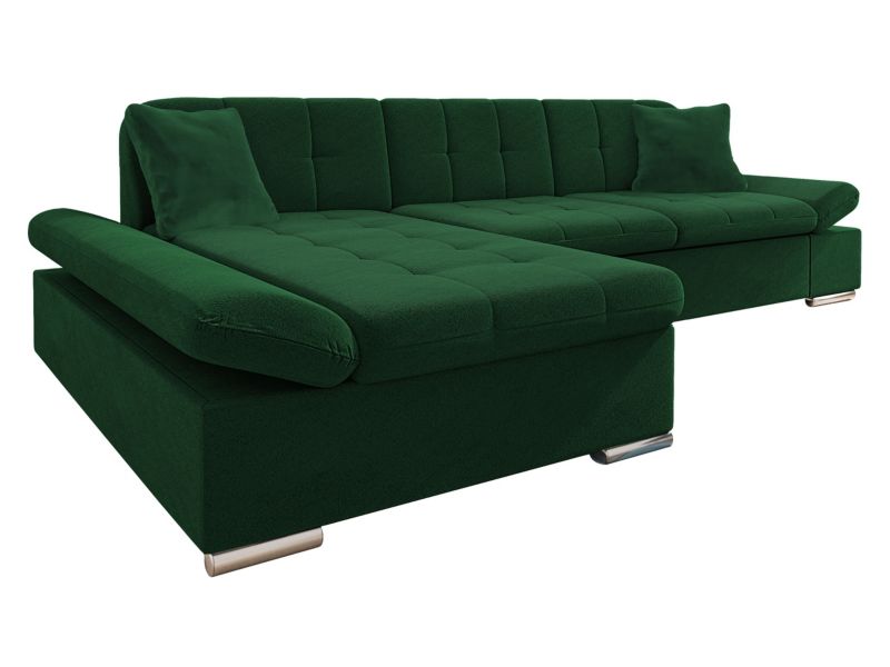 Narożnik MIRJAN 24 z funkcją spania Malwi lewy butelkowa zieleń 1 szt.