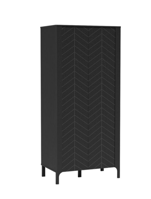 Szafa Furnidea czarna 197 cm z wieszakiem i półkami MALUBA 2D 1 szt.