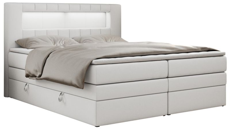 Łóżko kontynentalne MKS Meble GOLD 5 KING 120x200 H3 Biały ecoskóra 1szt.