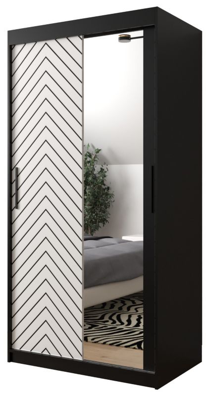 Szafa przesuwna Garderoba Abiks Jodełka 2 100 czarny + biały 1 szt.