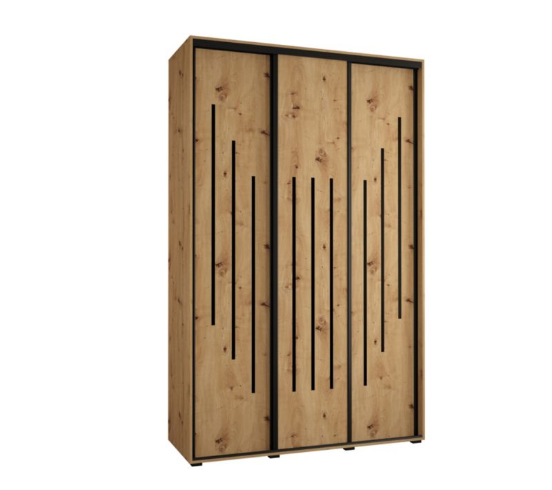 Szafa przesuwna Abiks DAVOS 8 wysoka szer.150cm gł.60cm artisan/artisan/czarny 1szt.