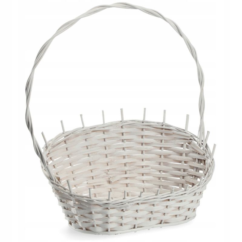 Koszyk KADAX Prezentowy Wiklinowy Biały Średni 1szt.