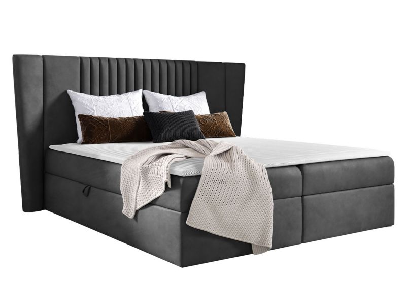 Łóżko kontynentalne MIRJAN 24 Spark 200x200 grafitowy 1 szt.