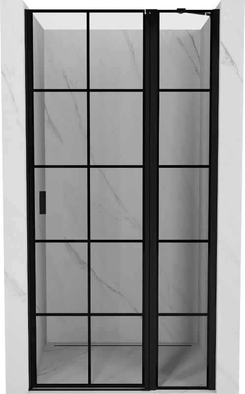 Drzwi prysznicowe Mexen Mist czarna kratka 90 cm prawa 1 szt