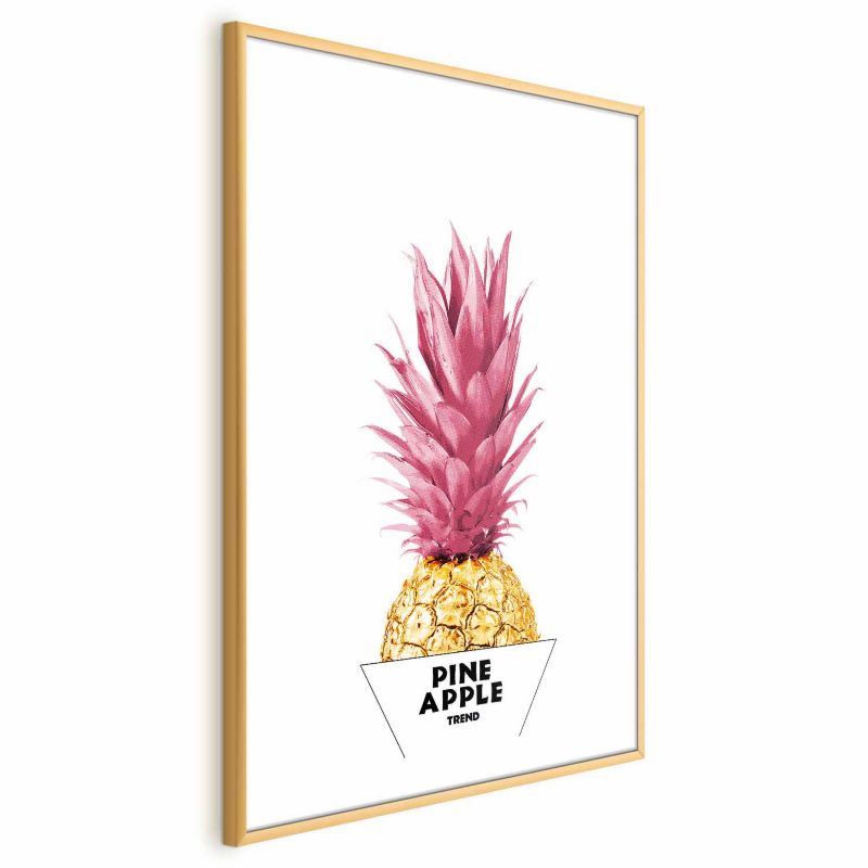 Plakat Artgeist złotą ananas 40x60 cm z ramą złotą z marginesem 1 szt