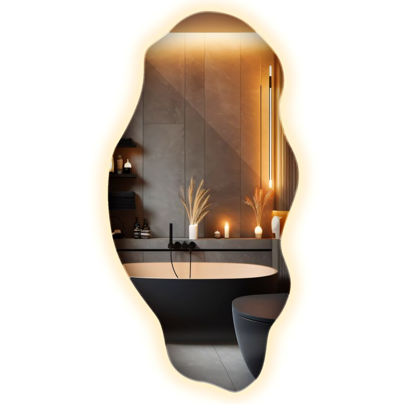 Wiszące Lustro Dekoracyjne Wallfluent 50 cm x 100 cm Ciepłe LED 1 szt.