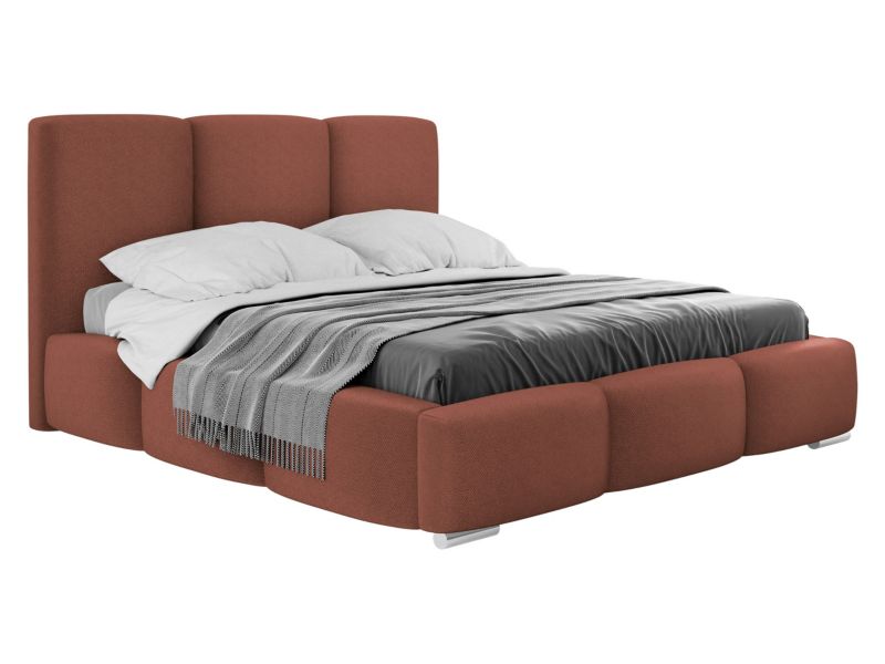 Łóżko tapicerowane MIRJAN 24 z pojemnikiem na pościel Olweria 160x200 łososiowy 1 szt.