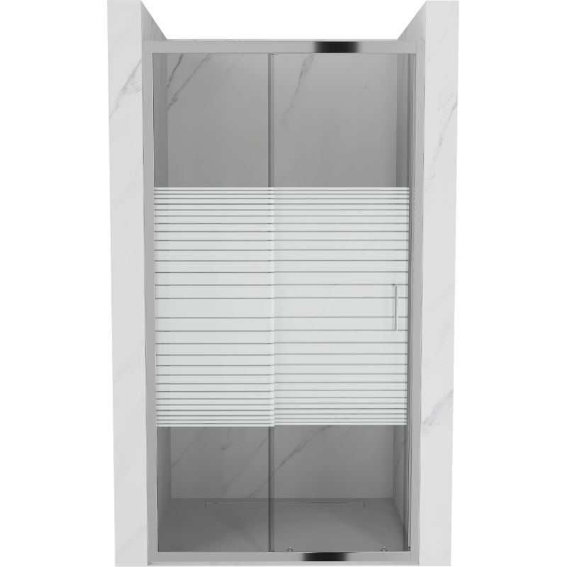 Drzwi prysznicowe Mexen Apia chrom pasy 125 cm 1 szt.