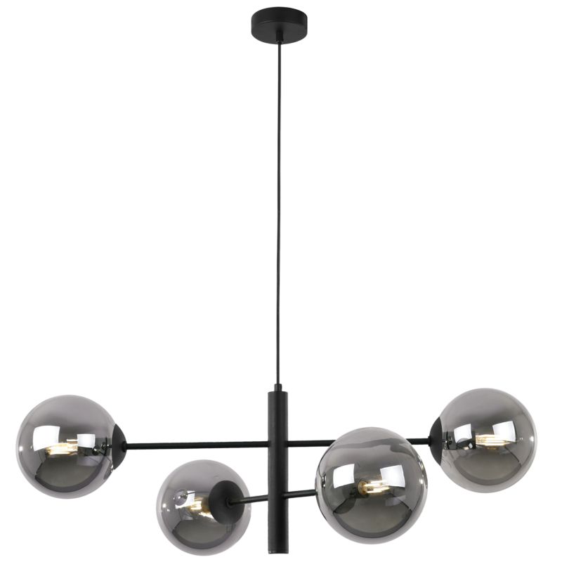 Lampa sufitowa wisząca Light Home LH Siena 4x E14 40W czarny klosz grafitowy 1szt.