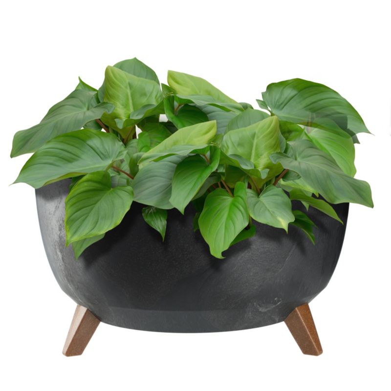 Doniczka KADAX Donica Na Kwiaty 47cm Osłonka + Wkład Nóżki Korek Kwietnik Czarny 1 szt.