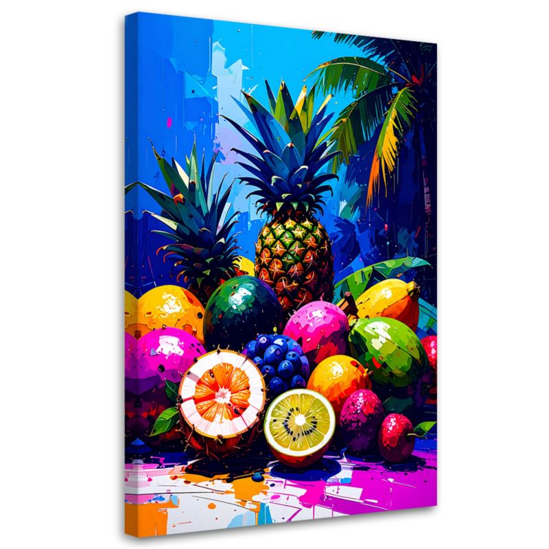 Obraz do kuchni jadalni Feeby Kolorowe Owoce Tropikalne 80x120cm 1szt