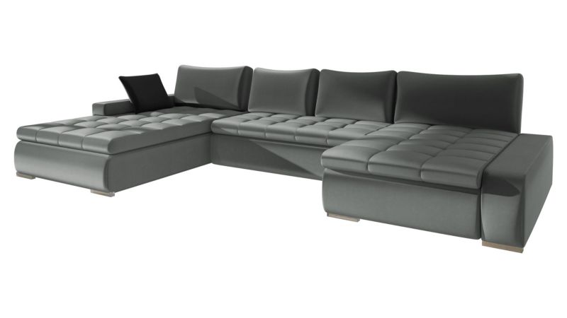 Narożnik z funkcją spania MIRJAN 24 Caro platynowy + czarny 1 szt.