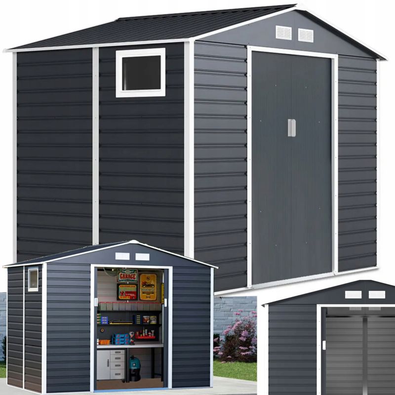 Domek Ogrodowy Narzędziowy na Narzędzia Szopa MONTREAL 277x195 cm Metalowy 1 szt