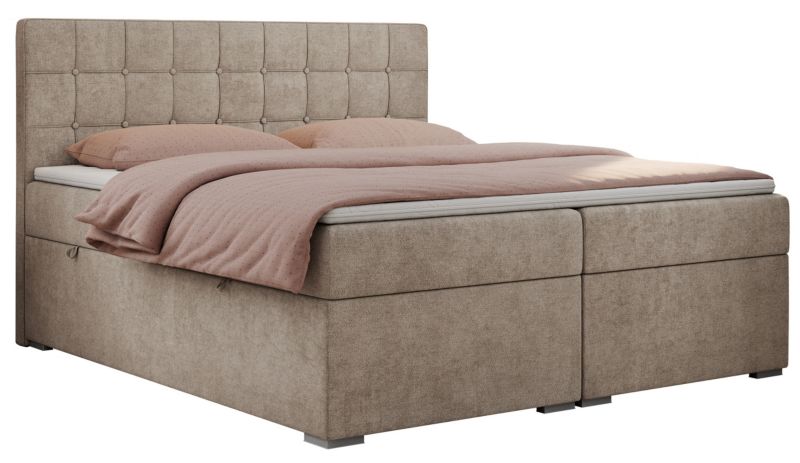 Łóżko kontynentalne MKS Meble CARMEN 180x200 H4 beżowy struktura 1szt.