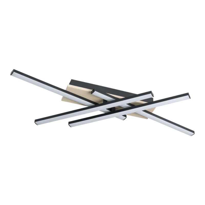 Plafon GoodHome Windflower 1875 lm DIM czarno drewniana