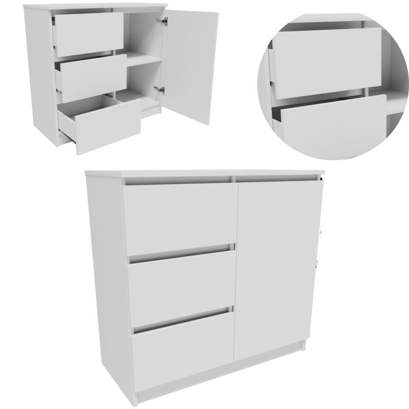 Komoda Matkam K8JER1D3S 80cm regał biały 1 szt.