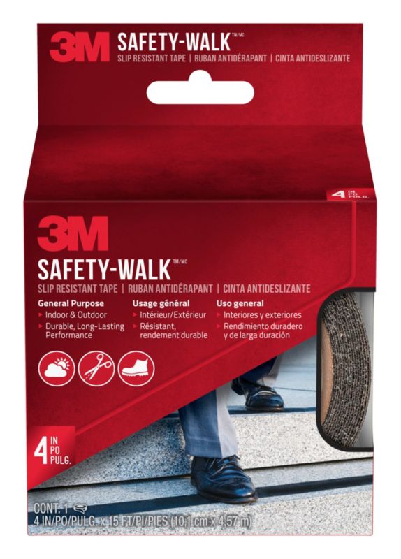 Taśma antypoślizgowa 3M Safety-Walk , czarna, do wewnątrz i na zewnątrz, 101 mm x 4,57 m, 1 szt.