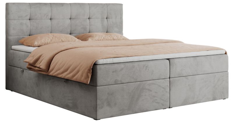 Łóżko kontynentalne MKS Meble CENTOS 120x200 H3 Jasnoszary welvet 1szt.