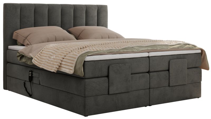 Łóżko kontynentalne MKS Meble COMFORTO 200x200 H4 Ciemnoszary welvet 1szt