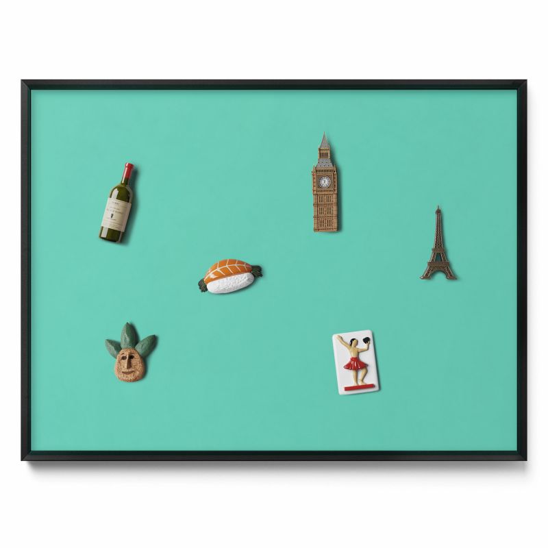 Tablica na notatki Tulup 80x60 cm Kolor miętowy w czarnej ramie 1 szt.