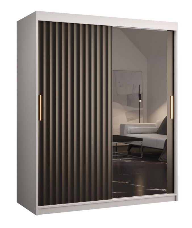 Szafa przesuwna Abiks RIFLO WAVE 2 150 biały mat + czarny mat 1 szt.