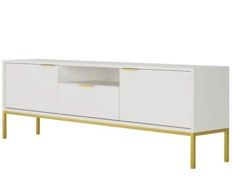 Szafka RTV Kocot Meble AUSTIN 175 biała/złota 1 szt.