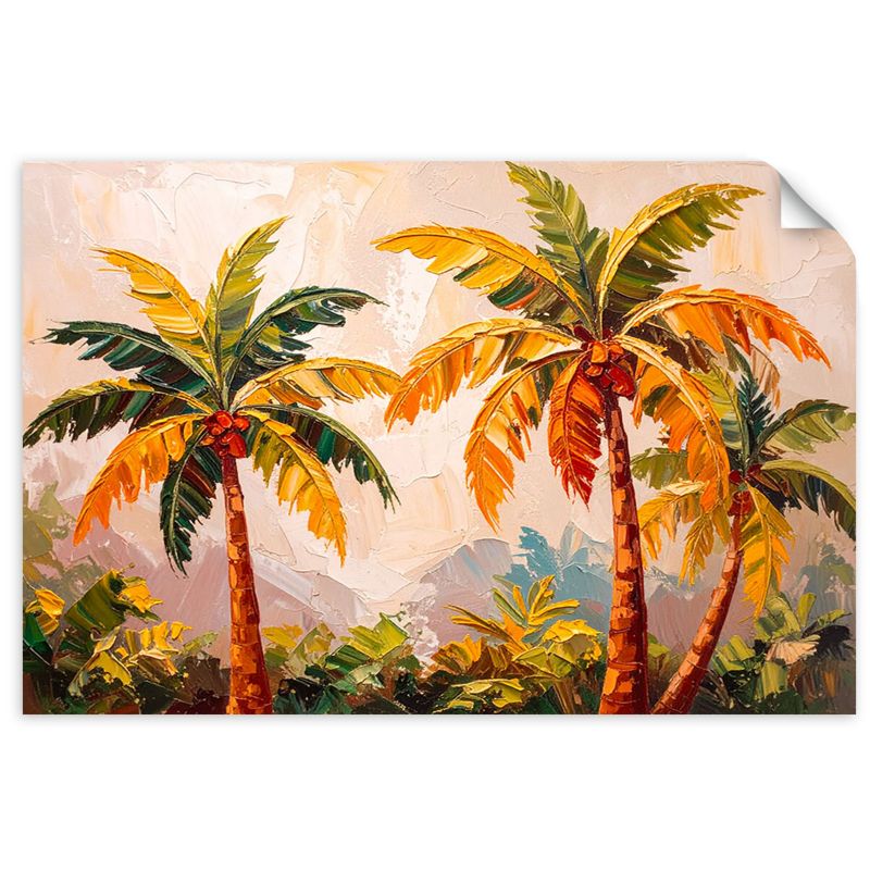 Plakaty samoprzylepne do salonu sypialni Feeby Drzewa Palmy Dżungla Natura 90x60cm 1szt