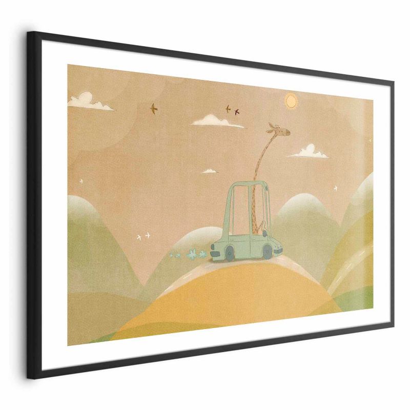 Plakat Artgeist Podróżująca żyrafa 60x40 cm z ramą czarną 1 szt
