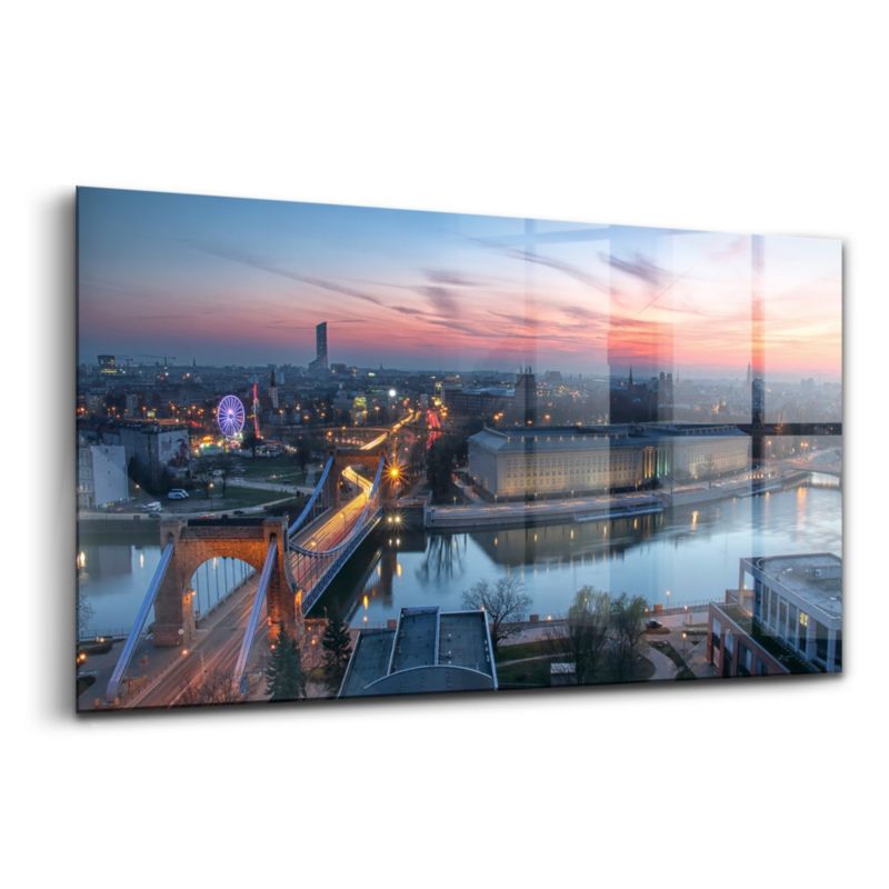 Szklany Obraz Ścienny Wallfluent 140x70 cm Wrocław z lotu ptaka 1 szt.