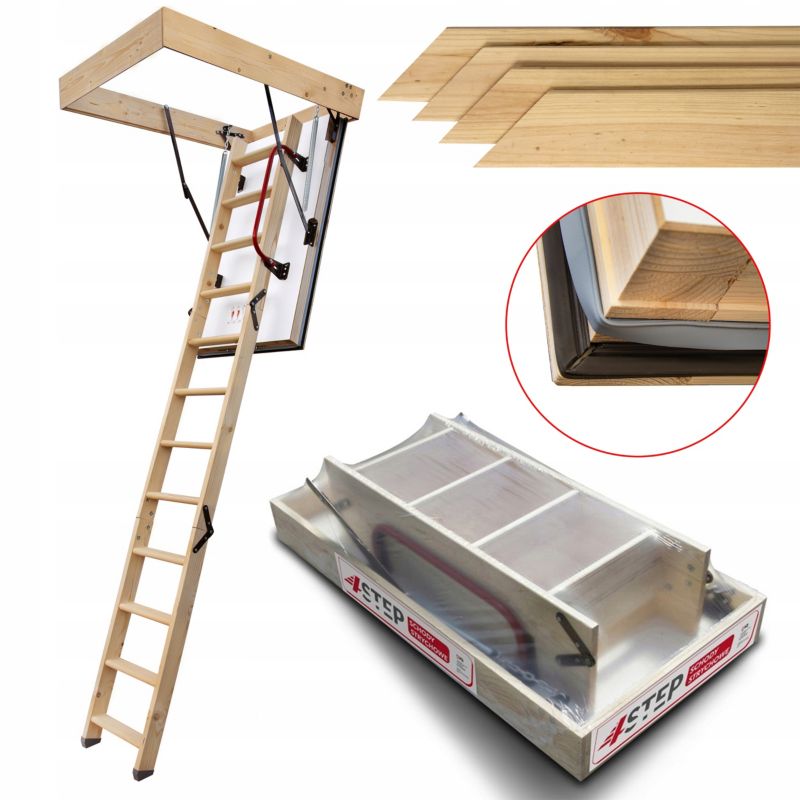 Schody strychowe 4STEP Nordic 130x60 0,44 W/m2K listwy maskujące 1szt.