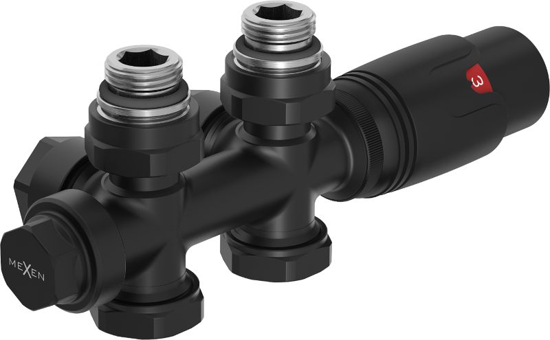 Zestaw termostatyczny prosty/kątowy Mexen G00 czarny W908-900-70 1 szt.