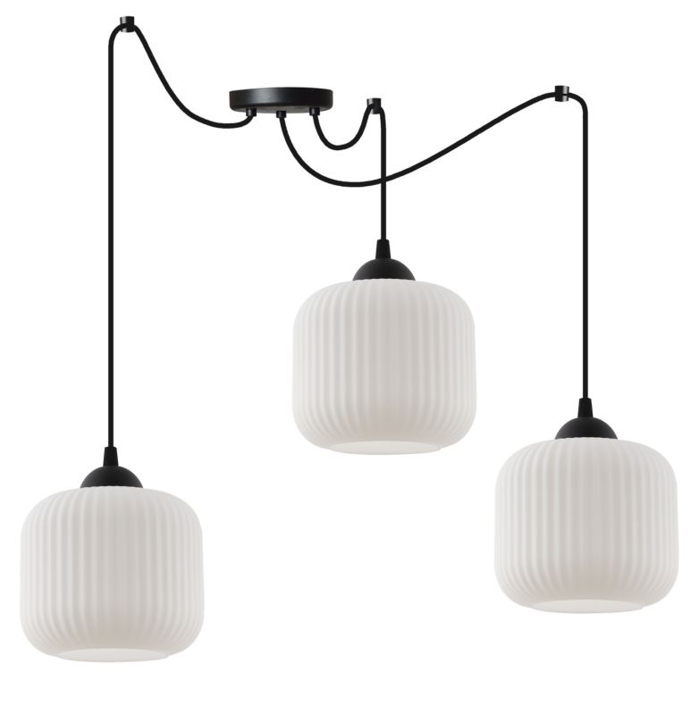 Lampa sufitowa wisząca Light Home LH Riffle Pająk Walec 3x E27 60W czarny 1szt.