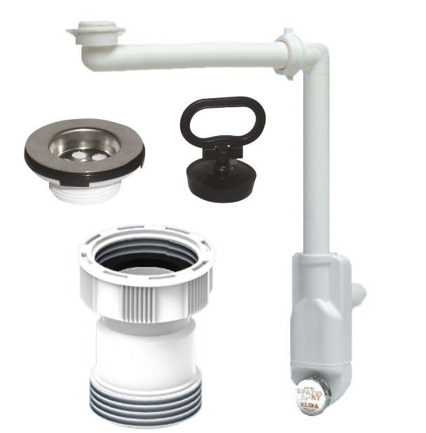 Zestaw odpływowy Lira syfon umywalkowy oszczędzający miejsce biały przedłużka 1szt