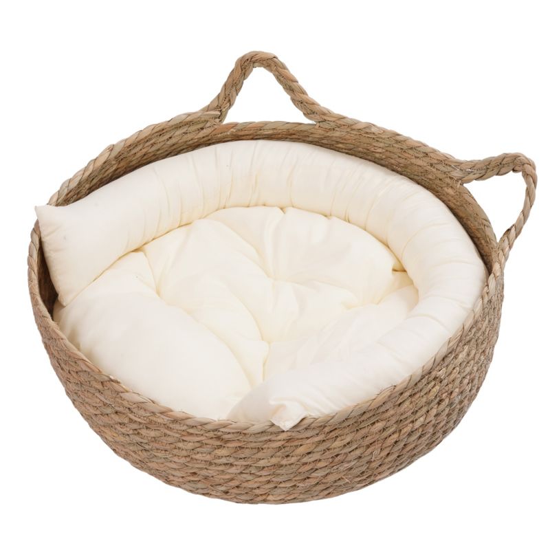 Miękkie Legowisko dla zwierząt w wiklinowym koszyku JUMI pies kot kojec 40x40 cm 1 szt.