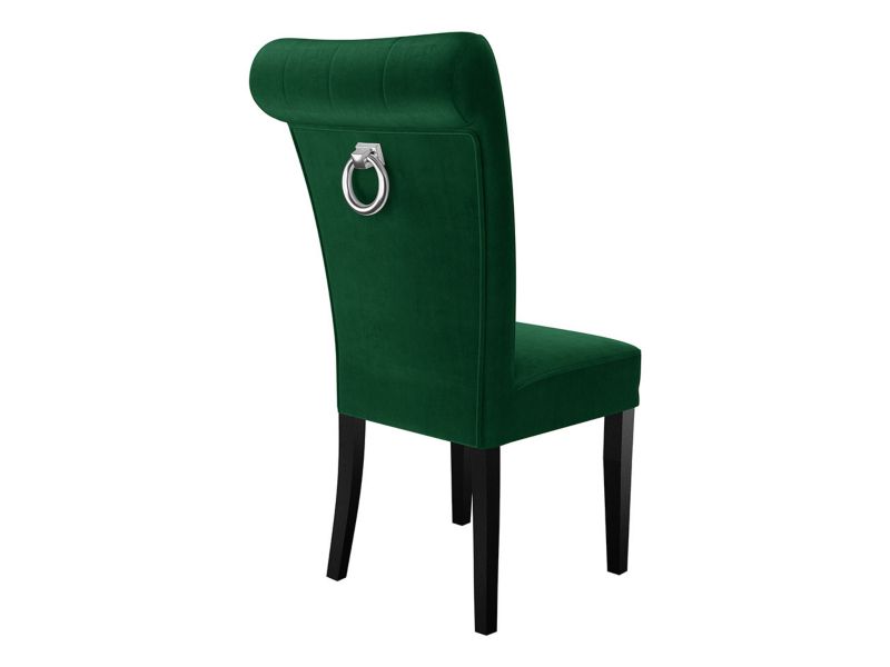 Krzesło MIRJAN 24 S65 czarny + butelkowa zieleń + kołatka chrom 1 szt.